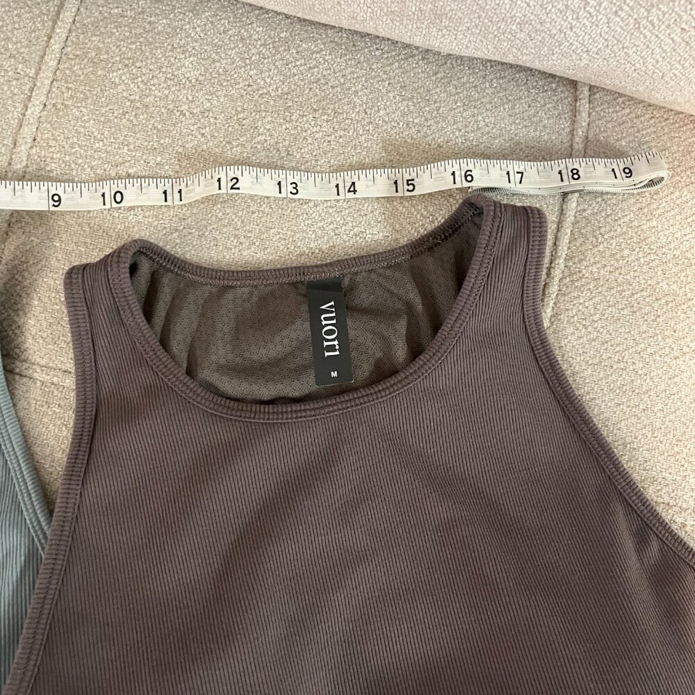 TWO Vuori Pose Plyo Tanks Green Brown Sz M - Picture 3 of 13